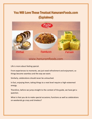 You Will Love These Treatsat HanuramFoods.com (Explained)