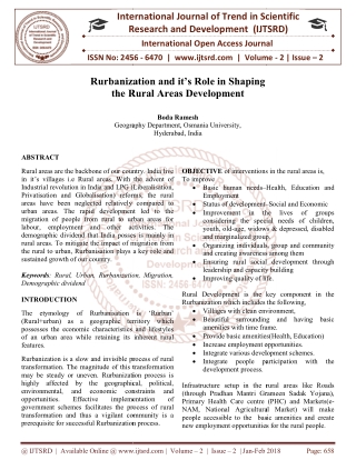 Rurbanization and it's Role in Shaping the Rural Areas Development