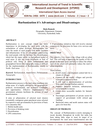 Rurbanization it's Advantages and Disadvantages