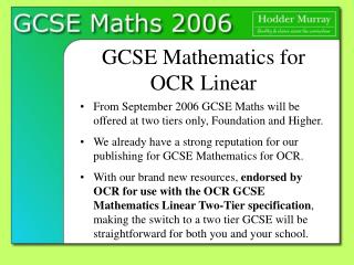 GCSE Mathematics for OCR Linear