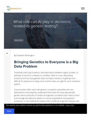 What Role can AI Play in Decisions Related to Genetic Testing