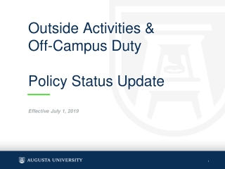 Outside Activities &amp; Off-Campus Duty Policy Status Update