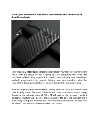 Protect your phone with a note 8 cover that offers the best combination of durability and style