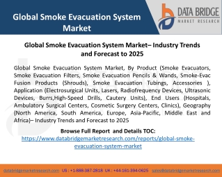 Global Smoke Evacuation System Market– Industry Trends and Forecast to 2025