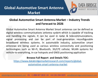 Global Automotive Smart Antenna Market – Industry Trends and Forecast to 2026