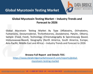 Global Mycotoxin Testing Market – Industry Trends and Forecast to 2026