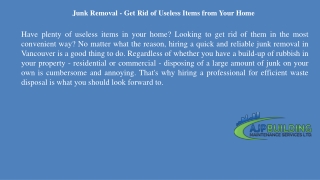 Junk Removal-Get Rid of Useless Items from Your Home