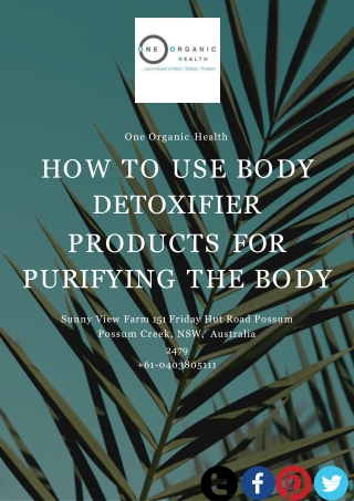 Body Detoxifier Products | Zeolite Supplement Australia | One Organic Health