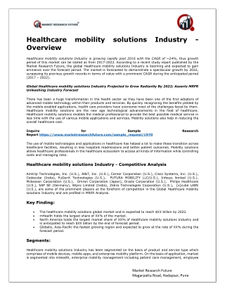 Healthcare Mobility Solutions Industry Research Report 2019