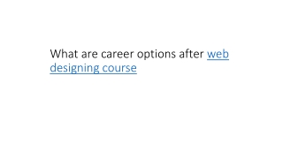 What are career options after web designing course