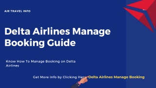 Delta Airlines Manage Booking