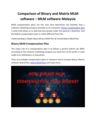 Comparison of Binary and Matrix MLM software – MLM software Malaysia