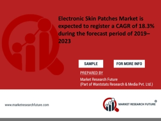 Electronic Skin Patches Market is expected to register a CAGR of 18.3% during the forecast period of 2019–2023