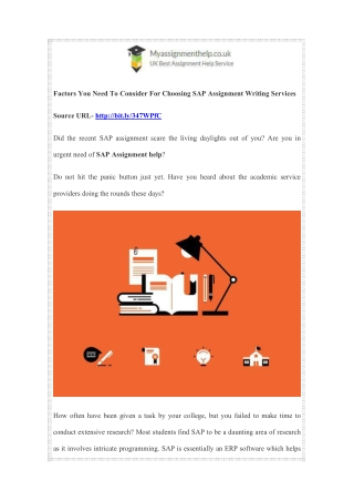 Factors You Need To Consider For Choosing SAP Assignment Writing Services