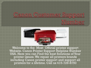 Canon Customer Support Number