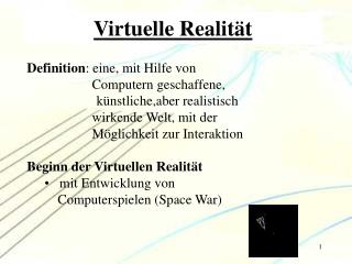 Virtuelle Realität