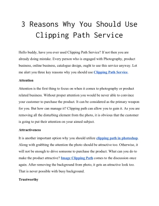 Why You Should Use Clipping Path Service for photographer