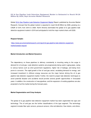 Oil & Gas Pipeline Leak Detection Equipment Market