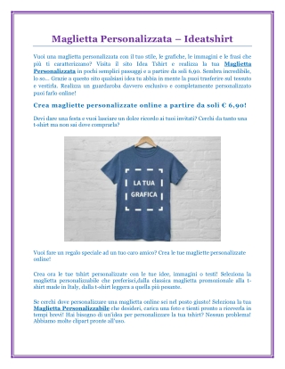 Maglietta Personalizzata – Ideatshirt