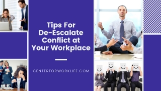 Tips for de escalate conflict at your workplace