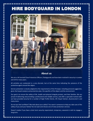 HIRE BODYGUARD IN LONDON