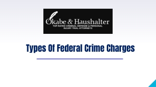 Types Of Federal Crime Charges