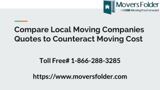 Compare Local Moving Companies Quotes to Counteract Moving Cost