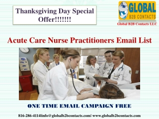 Acute Care Nurse Practitioners Email List