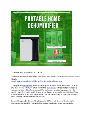 CD-50L Portable Dehumidifier dh 2,700.00