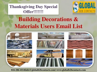 Building Decorations & Materials Users Email Database