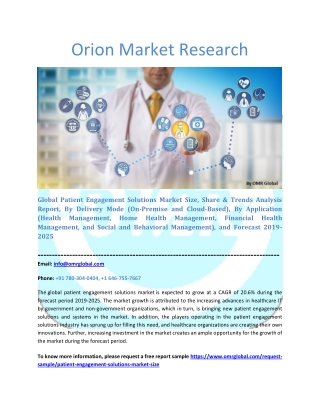 Patient Engagement Solutions Market: Industry Growth, Size, Share and Forecast 2019-2025