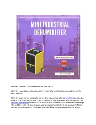 CDM-50L Portable industrial Dehumidifier dh 4,900.00