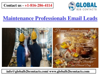 Maintenance Professionals Email Leads