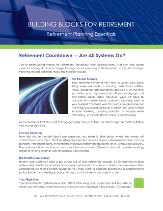 Retirement Countdown - Are All Systems Go