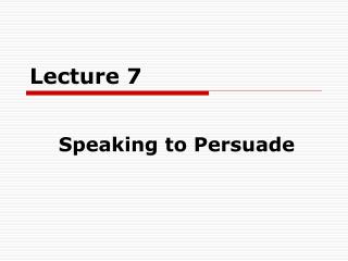 Lecture 7