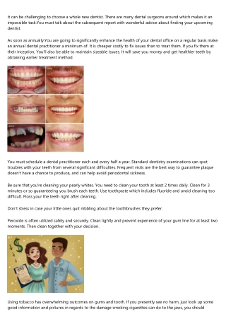 The Main Dental Treatment Information Available