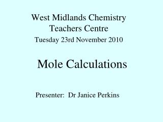 Mole Calculations