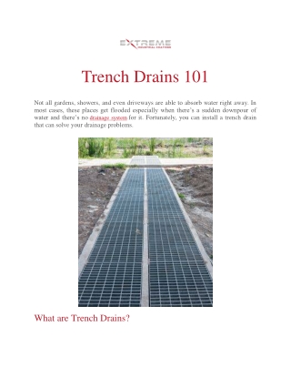 Trench Drains 101