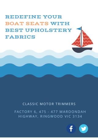 Redefine your boat seats with Best upholstery Fabrics