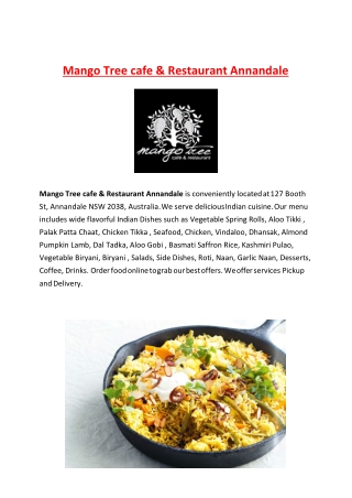 15% Off - Mango Tree cafe & Restaurant Menu Annandale, NSW