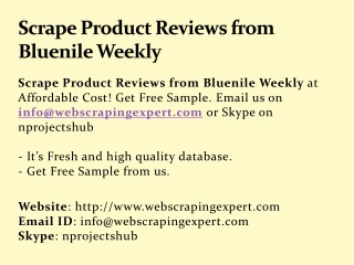 Scrape Product Reviews from Bluenile Weekly