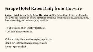 Extract Flight Rates Daily from Hotwire