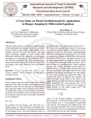 A Case Study on Elastic Oscillationsand its Applications in Bungee Jumping by Differential Equations