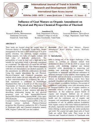 Influence of Goat Manure as Organic Amendment on Physical and Physico Chemical Properties of Therisoil