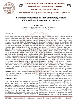 A Descriptive Research on the Contributing Factors in Mutual Fund Investment Across India