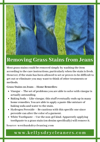 Removing Grass Stains from Jeans