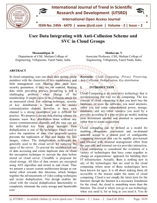 User Data Integrating with Anti Collusion Scheme and SVC in Cloud Groups