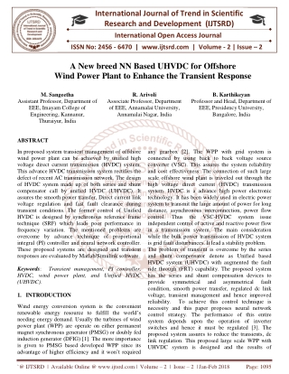 A New breed NN Based UHVDC for Offshore Wind Power Plant to Enhance the Transient Response