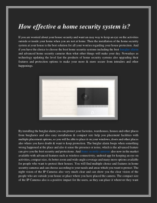 How effective a home security system is?