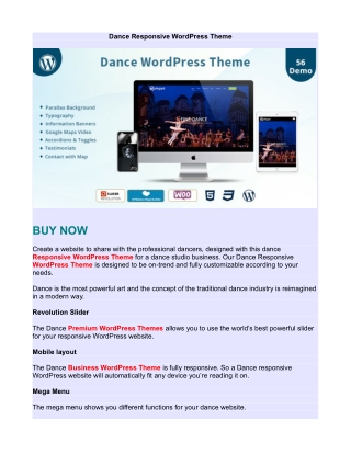 Dance Responsive WordPress Theme